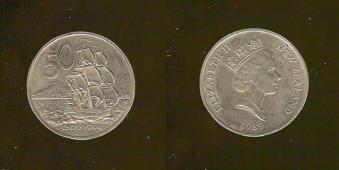 New Zealand 50 cents 1989 BU